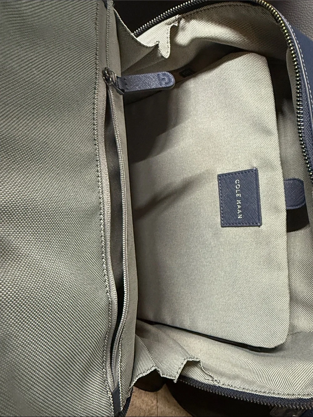 Cole Haan Men’s Sloane Navy Blue Blazer Saffiano Leather Backpack
